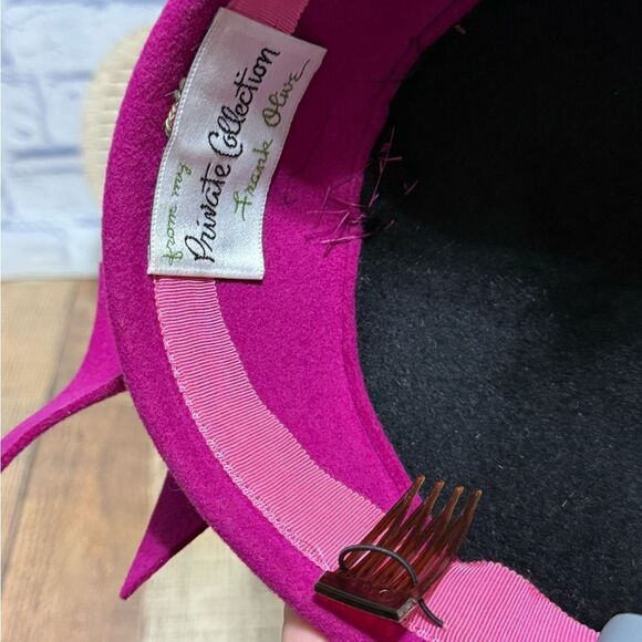 Frank Olive Vintage 100% wool magenta black Ladies Hat Private collection main image 6